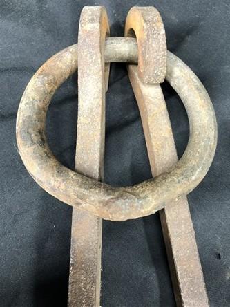 Blacksmith Metalworking Tong Tool, Vintage Cast Iron Large Hand Forged Tongs