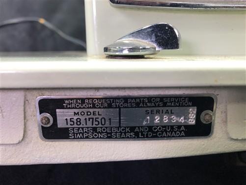 Sears Kenmore Sewing Machine Model 158.17501 w/ Foot Pedal, Vintage Working
