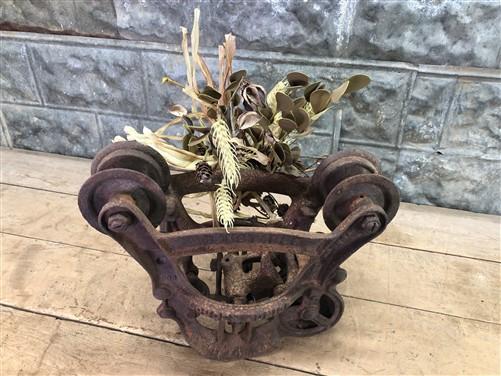 Adjustable Junior Louden Hay Trolley, Cast Iron Antique Pulley Barn Carrier D