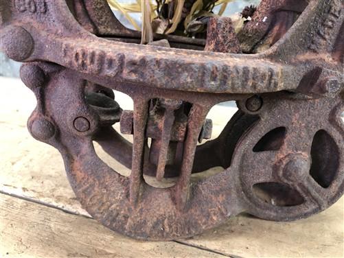 Adjustable Junior Louden Hay Trolley, Cast Iron Antique Pulley Barn Carrier D