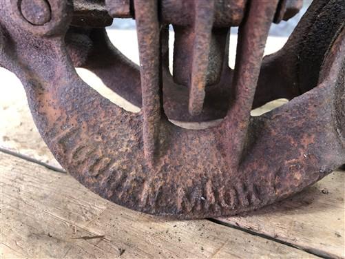 Adjustable Junior Louden Hay Trolley, Cast Iron Antique Pulley Barn Carrier D