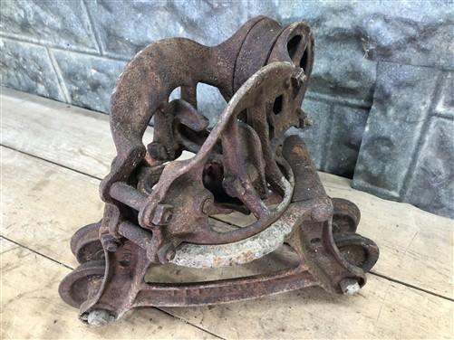 Adjustable Junior Louden Hay Trolley, Cast Iron Antique Pulley Barn Carrier D