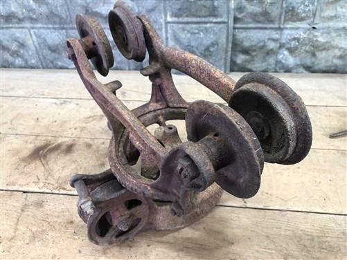 Adjustable Junior Louden Hay Trolley, Cast Iron Antique Pulley Barn Carrier D