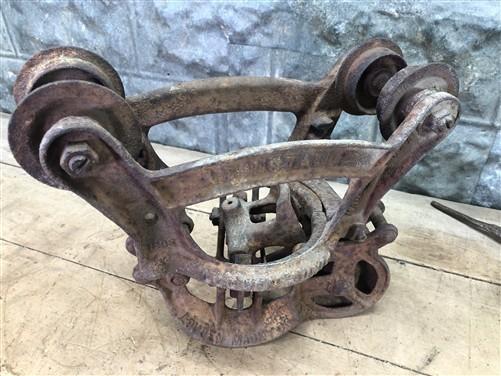 Adjustable Junior Louden Hay Trolley, Cast Iron Antique Pulley Barn Carrier C