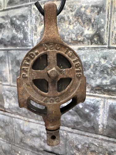 Cast Iron Antique Vintage Pulley, Hay Trolley Carrier Rustic Farm Country A28