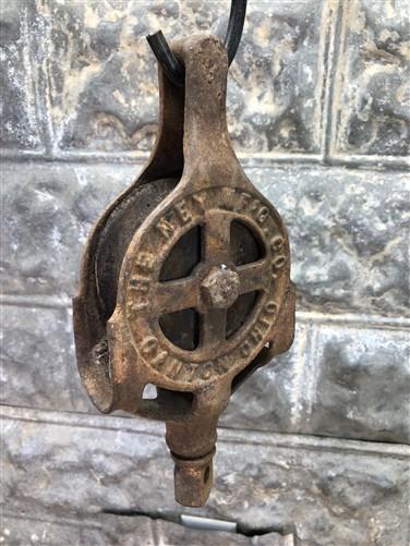 Cast Iron Antique Vintage Pulley, Hay Trolley Carrier Rustic Farm Country A28