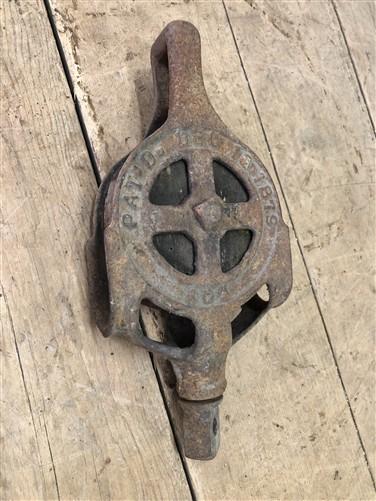 Cast Iron Antique Vintage Pulley, Hay Trolley Carrier Rustic Farm Country A28
