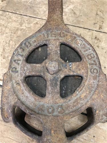 Cast Iron Antique Vintage Pulley, Hay Trolley Carrier Rustic Farm Country A28
