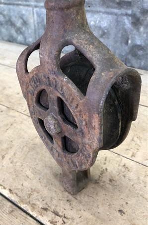 Cast Iron Antique Vintage Pulley, Hay Trolley Carrier Rustic Farm Country A28