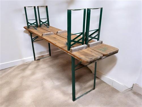 Vintage German Oktoberfest Beer Garden Table & Bench, Wood Outdoor Set B51