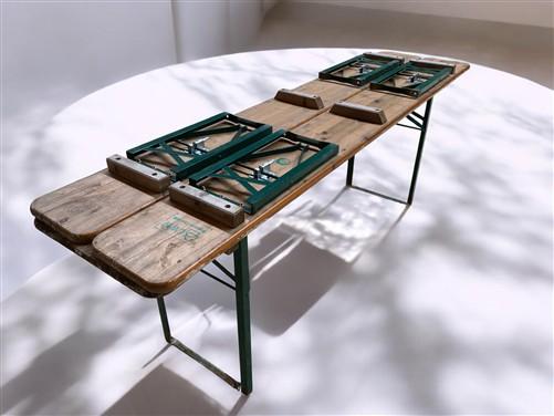 Vintage German Oktoberfest Beer Garden Table & Bench, Wood Outdoor Set B51