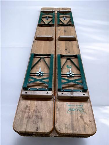Vintage German Oktoberfest Beer Garden Table & Bench, Wood Outdoor Set B51