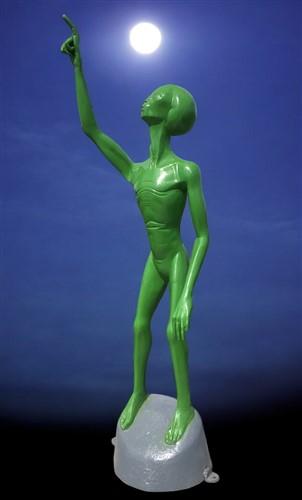 Alien Statue, Green Space Men, UFO Extraterrestrial Alien Art, Cast Aluminum, K