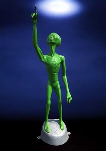 Alien Statue, Green Space Men, UFO Extraterrestrial Alien Art, Cast Aluminum, K