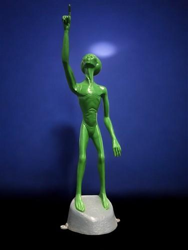 Alien Statue, Green Space Men, UFO Extraterrestrial Alien Art, Cast Aluminum, K