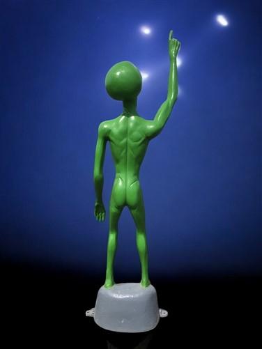 Alien Statue, Green Space Men, UFO Extraterrestrial Alien Art, Cast Aluminum, K