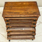 6 Drawer Architect's Flat File Cabinet, Vintage Oak Blueprint Storage File Chest