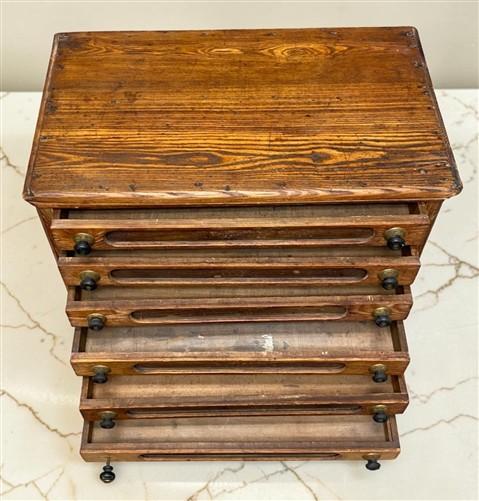 6 Drawer Architect's Flat File Cabinet, Vintage Oak Blueprint Storage File Chest