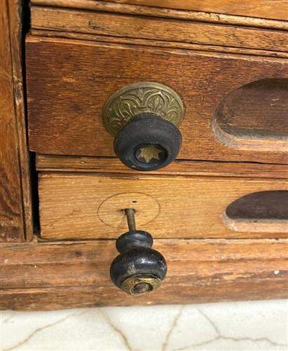 6 Drawer Architect's Flat File Cabinet, Vintage Oak Blueprint Storage File Chest