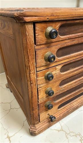 6 Drawer Architect's Flat File Cabinet, Vintage Oak Blueprint Storage File Chest