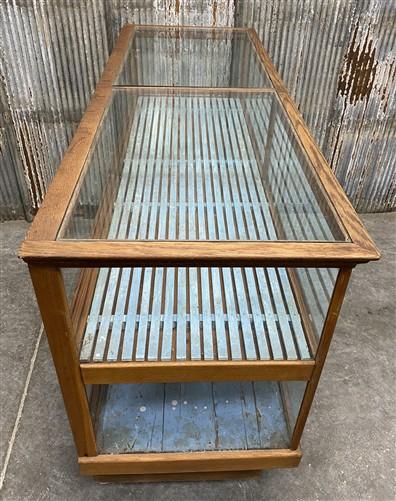 Oak Display Case, Vintage Oak Store Counter Cigar Tobacco Humidor Glass Showcase