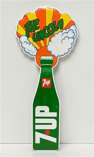The Uncola Sign, Vintage 1976 7Up One Sided Advertising Sign, Soda Soft Drink A