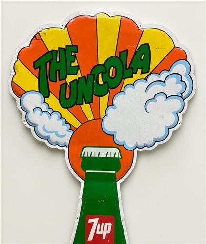 The Uncola Sign, Vintage 1976 7Up One Sided Advertising Sign, Soda Soft Drink A