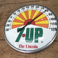 7UP Seven UP Glass Face Thermometer, Vintage Thermometer Advertising Sign Soda
