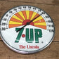 7UP Seven UP Glass Face Thermometer, Vintage Thermometer Advertising Sign Soda