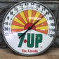 7UP Seven UP Glass Face Thermometer, Vintage Thermometer Advertising Sign Soda
