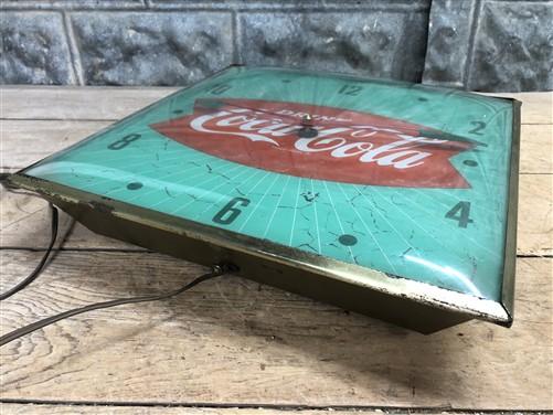 Drink Coca Cola Soda, Lighted Bubble Glass Clock, Vintage Soda Advertising Sign