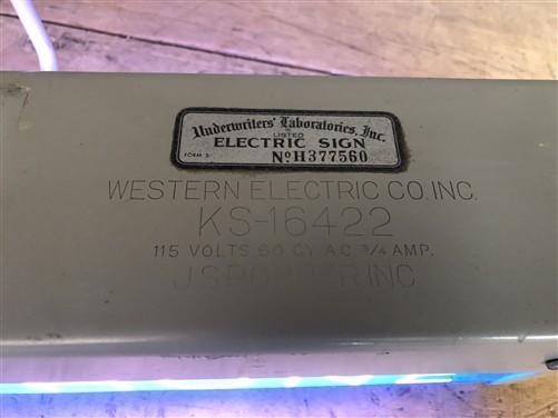 Lighted Telephone Sign, Vintage Western Electric Telephone Phone Booth Sign