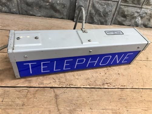 Lighted Telephone Sign, Vintage Western Electric Telephone Phone Booth Sign