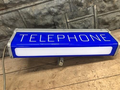 Lighted Telephone Sign, Vintage Western Electric Telephone Phone Booth Sign