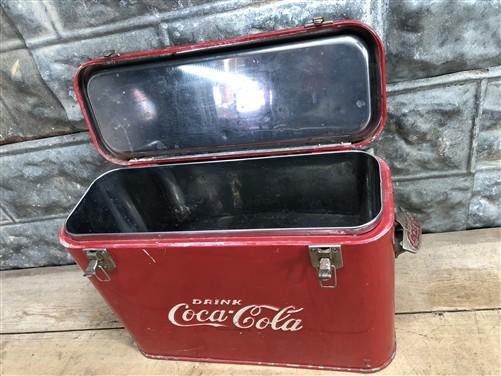 Drink Coca Cola Bottle Cooler, Vintage Metal Picnic Ice Chest, Bottle Opener