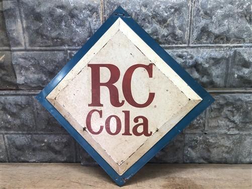 RC Cola Royal Crown Cola Diamond Sign, Vintage Metal Soda Pop Advertising Sign