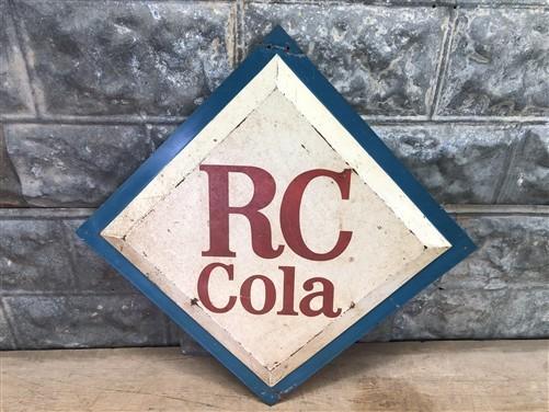 RC Cola Royal Crown Cola Diamond Sign, Vintage Metal Soda Pop Advertising Sign