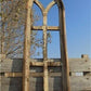 Dark American Gothic Style Wood Window Frame, Arched Farmhouse Window Frame