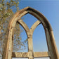 Dark American Gothic Style Wood Window Frame, Arched Farmhouse Window Frame