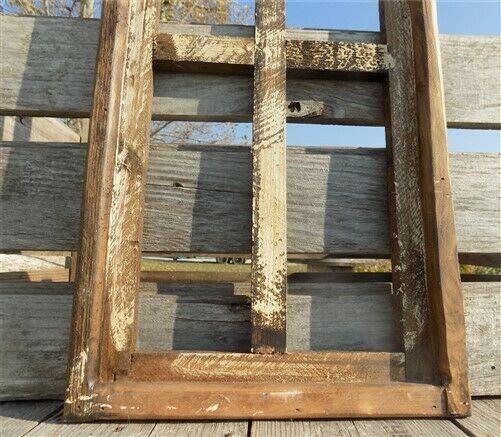 Dark American Gothic Style Wood Window Frame, Arched Farmhouse Window Frame