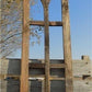 Dark American Gothic Style Wood Window Frame, Arched Farmhouse Window Frame
