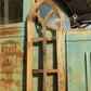 Dark American Gothic Style Wood Window Frame, Arched Farmhouse Window Frame