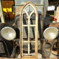 Dark American Gothic Style Wood Window Frame, Arched Farmhouse Window Frame