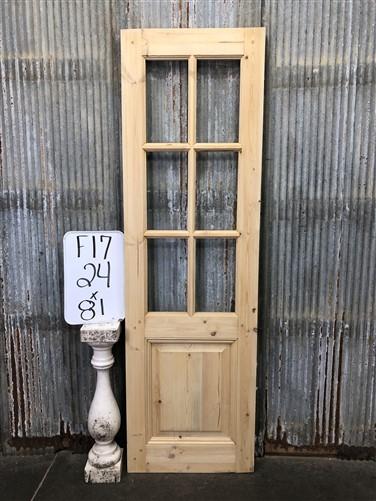 French Single Door (24.5x81) 6 Pane Glass European Styled Door F17