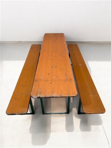 Vintage German Oktoberfest Beer Garden Table & Bench, Wood Outdoor Set B56