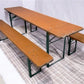 Vintage German Oktoberfest Beer Garden Table & Bench, Wood Outdoor Set B56