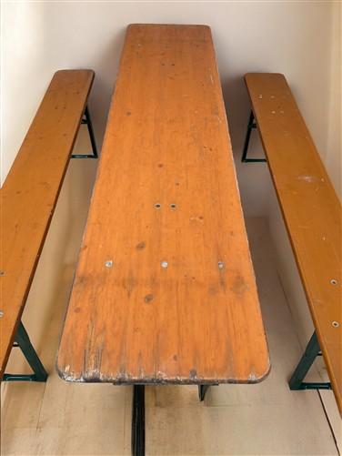 Vintage German Oktoberfest Beer Garden Table & Bench, Wood Outdoor Set B56