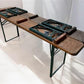 Vintage German Oktoberfest Beer Garden Table & Bench, Wood Outdoor Set B56
