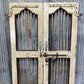Vintage Indian Garden Gates, Carved Metal Teak Doors, Architectural Reclaim A100