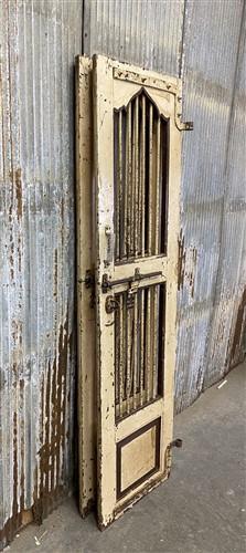 Vintage Indian Garden Gates, Carved Metal Teak Doors, Architectural Reclaim A100